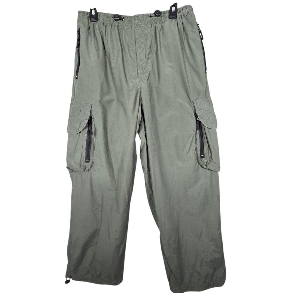 OPS Cargo Pants Men L Green Nylon All Terra Activewear Zip Pockets Hiking Trail